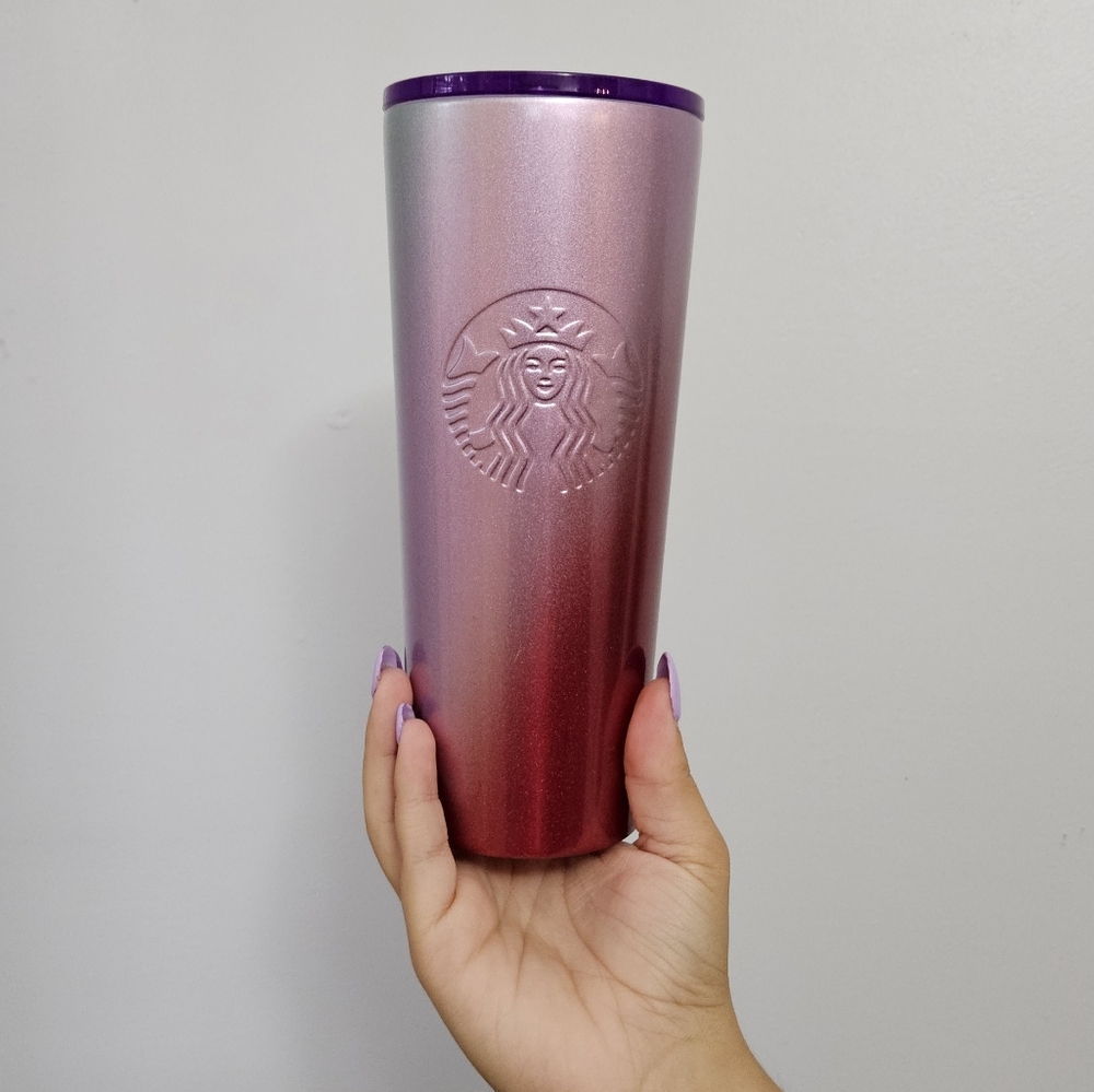 Starbucks 16oz Holiday Ombre pink & purple Stainless Steel with lid - Picture 16 of 16